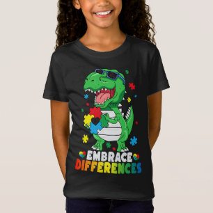 T-Shirt Différences d'acceptation T Rex Dinosaur Autisme L