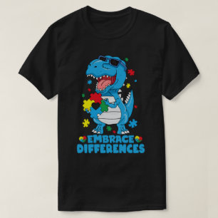 T-shirt Différences d'acceptation T Rex Dinosaur Autisme L