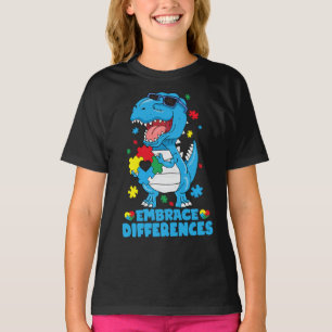 T-shirt Différences d'acceptation T Rex Dinosaur Autisme L