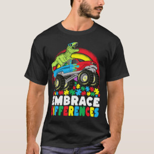 T-shirt Différences d'acceptation T Rex Monster Truck Auti
