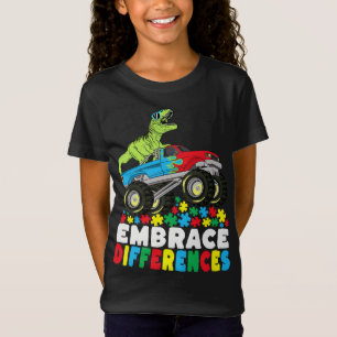 T-Shirt Différences d'acceptation T Rex Monster Truck Auti