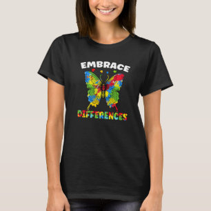 T-shirt Différences Embrasser papillon Puzzle Pièce Autism