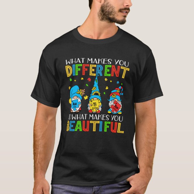 T-shirt Different Beautiful Autism Awareness Puzzle Piece  (Devant)