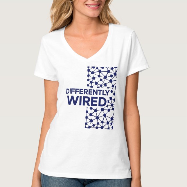 T-shirt Differently Wired – Autism Awareness Month Blue (Devant)