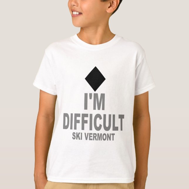 T-shirt Difficult_Ski_VERMONT (Devant)