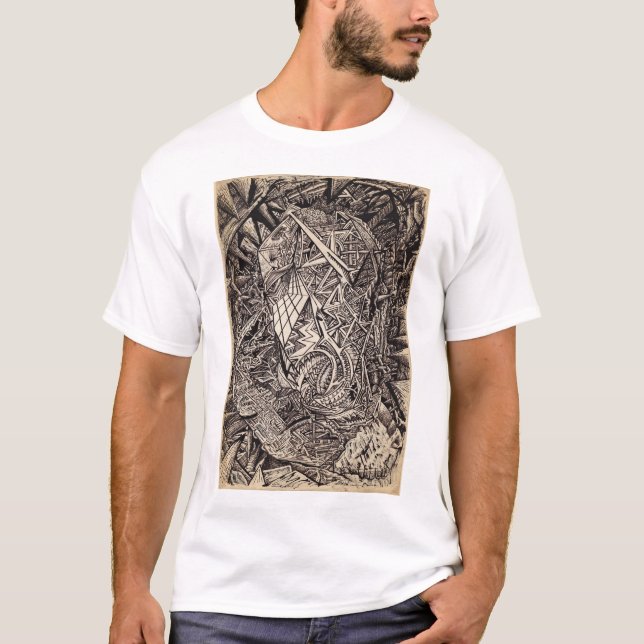 T-shirt Diffracté (caverne), par Brian Benson (Devant)