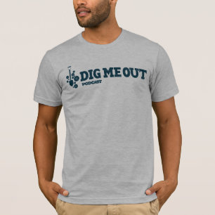 T-shirt Dig Me Out Blue Horizontal Logo sur Grey Heather