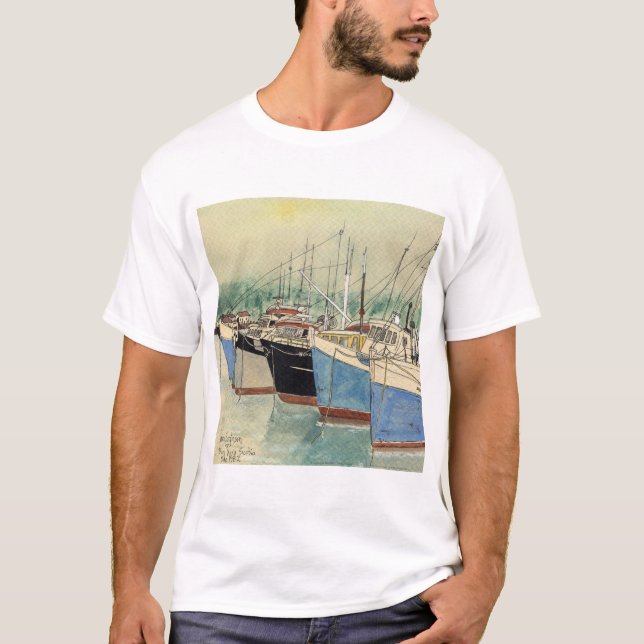 T-shirt Digby, la Nouvelle-Écosse, bateaux de pêche, (Devant)