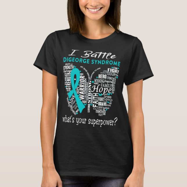 T-shirt Digeorge Syndrome Mois de sensibilisation Ribbon C (Devant)