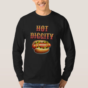 T-shirt Diggité chaude   Retro Hot dog