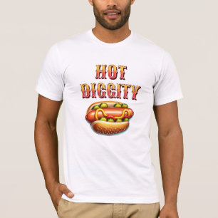 T-shirt Diggité chaude   Retro Hot dog