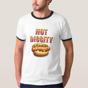 T-shirt Diggité chaude   Retro Hot dog