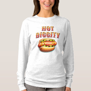 T-shirt Diggité chaude   Retro Hot dog