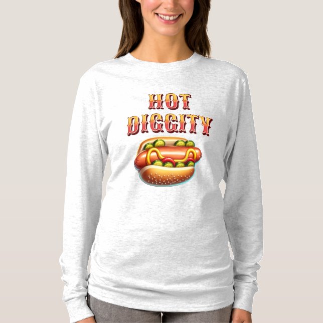 T-shirt Diggité chaude | Retro Hot dog (Devant)