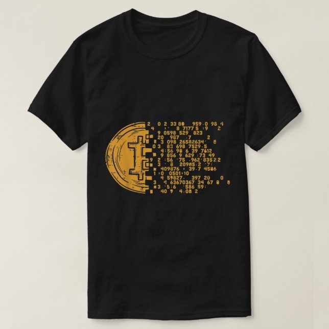 T-shirt Digital Bitcoin Matrix Design (Design devant)