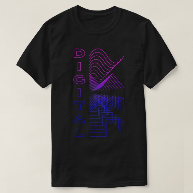 T-shirt Digital Waveform Audio Conception analogique Cadea (Design devant)