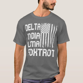 T-shirt Dilf Delta Inde Lima Fotrot Army Militaire US Drap