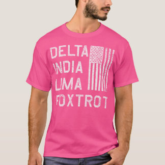 T-shirt Dilf Delta Inde Lima Foxtrot Us Drapeau American P
