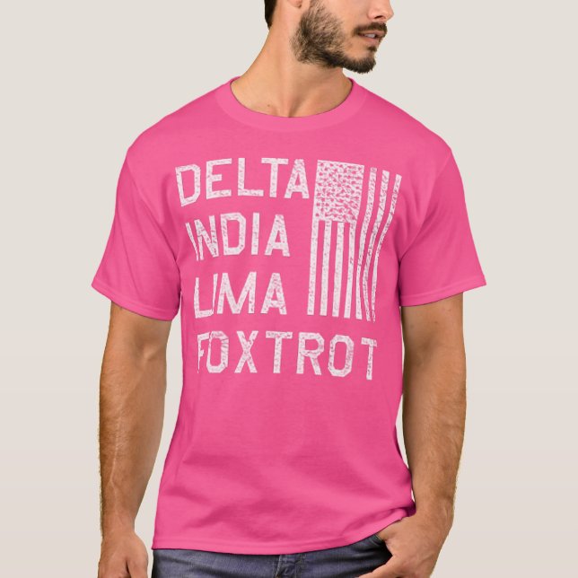T-shirt Dilf Delta Inde Lima Foxtrot Us Drapeau American P (Devant)