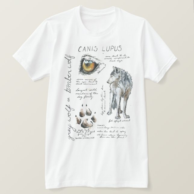 T-shirt d'illustration de loup de lupus de Canis (Design devant)