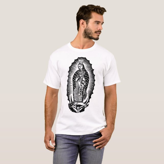 T-shirt d'illustration de Virgen De Guadalupe (Devant entier)