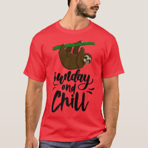 T-shirt Dimanche & Chill Funny Sleepy Head Lazy Sloth Loth