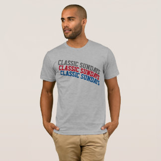 T-shirt DIMANCHES CLASSIQUES Hommes Gris/Rouge/Bleu Tee