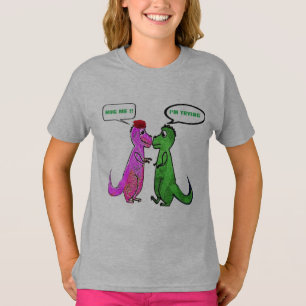 T-shirt dinasaurs t-rex vous aimez m'embrasser drôle t-shi