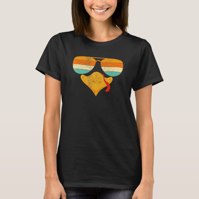 T-shirt Dinde Cool Avec Lunettes De Soleil  Thanksgiving P (Devant)