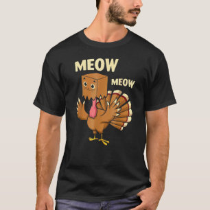 T-shirt Dinde de chat Meow Meow visage automne Fall Thanks