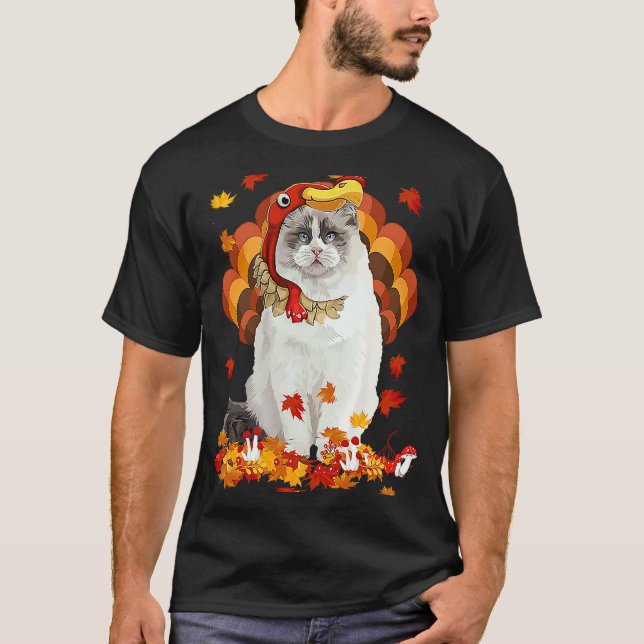 T-shirt Dinde de chat mignon d'Action de grâce Dinde de ch (Devant)