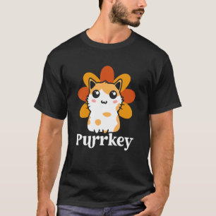 T-shirt Dinde de chat Purrkey Joyeux Thanksgiving