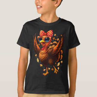 T-shirt Dinde de danse Jour de la dinde Femme Automne Mign