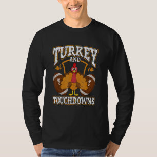 T-shirt Dinde de Thanksgiving et touchés de football homme
