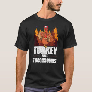 T-shirt Dinde Et Touchdowns Action De Grâce Football Améri