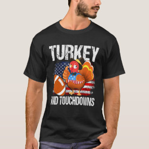 T-shirt Dinde Et Touchdowns Football De Thanksgiving Homme