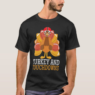T-shirt Dinde et Touchdowns Football Thanksgiving Hommes F
