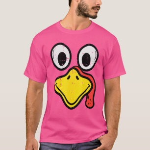 T-shirt Dinde Visage Joyeux Thanksgiving Hommes Femmes Gar
