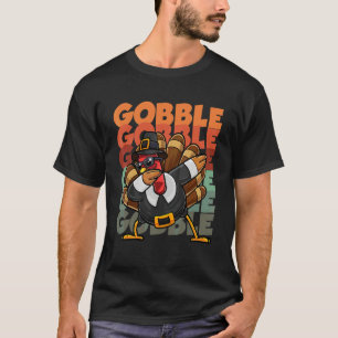 T-shirt Dindon Dabbing automne Action de grâce Costume