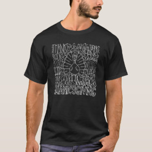T-shirt Dindon de Thanksgiving Typhographie Poulet Maman A