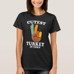 T-shirt Dindon le Plus Mignon de la Ville Drôle de Thanksg