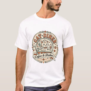 T-shirt Diner de chats Diner de chats Restaurant rétro Cha