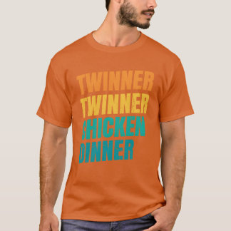 T-shirt Dîner de poulet avec jumeau Conception pour une mè