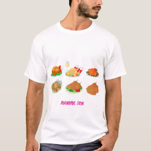 T-shirt Dîner de Thanksgiving Dinde Illustration Vintage