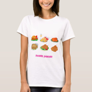 T-shirt Dîner de Thanksgiving Dinde Illustration Vintage