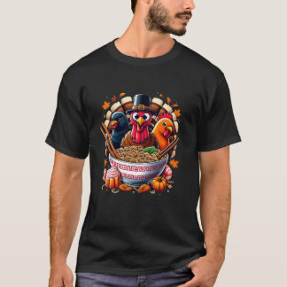 T-shirt Dîner de Thanksgiving Humour Turquie Ramen nouille