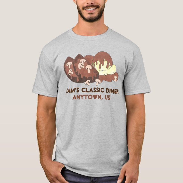 T-shirt Diner Pain de viande Nourriture Customisé Restaura (Devant)