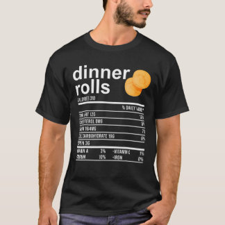 T-shirt Dîner Rolls Nutrition Fiches Vêtements Drôle Thank