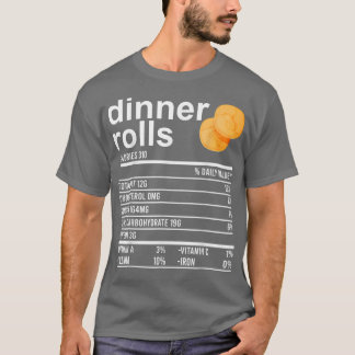 T-shirt Dîner Rolls Nutrition Fiches Vêtements Drôle Thank