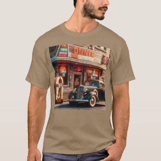 T-shirt Dîneurs jukebo et ami de belle voiture
